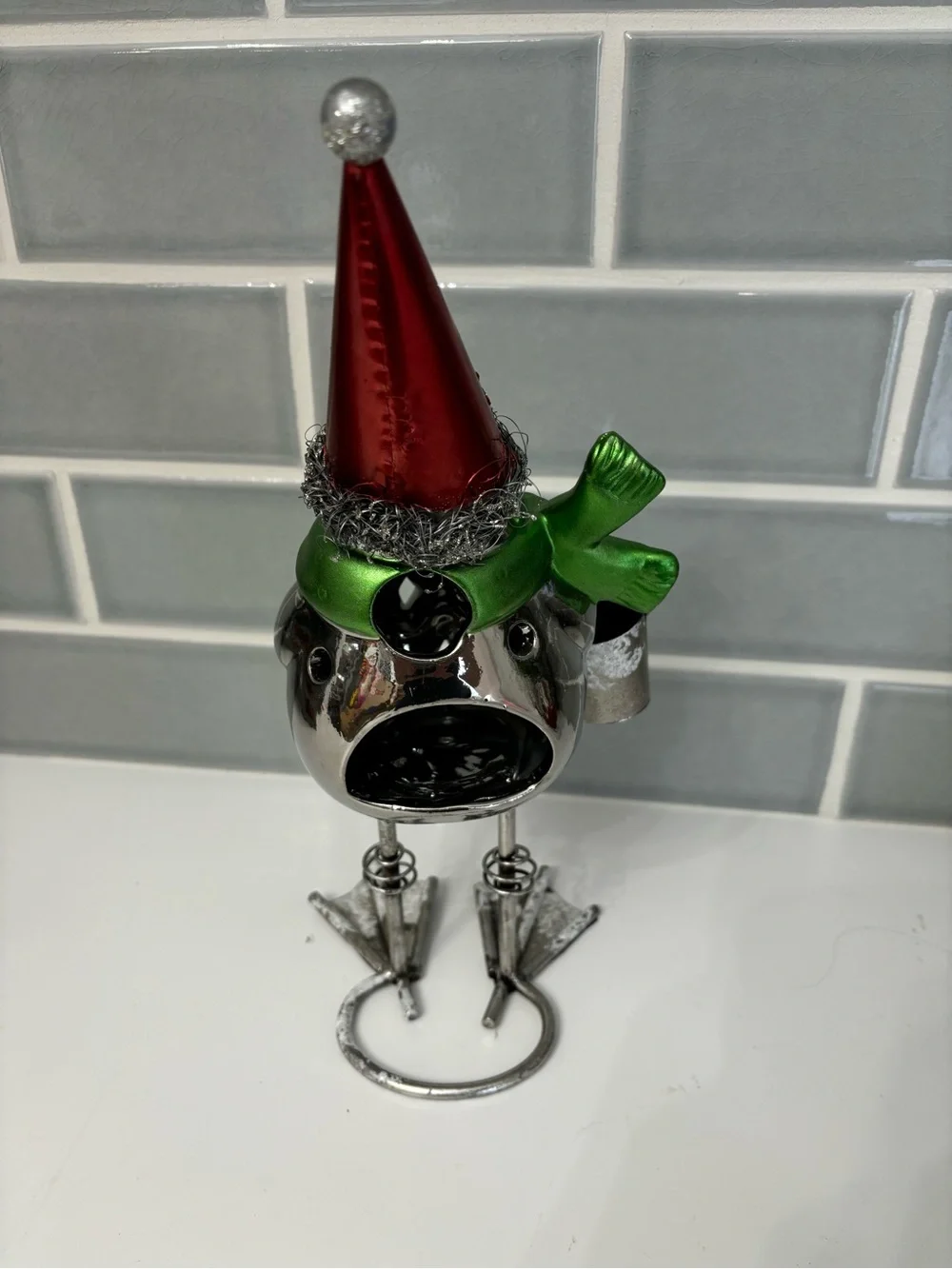 Pier One holiday bird candle holder